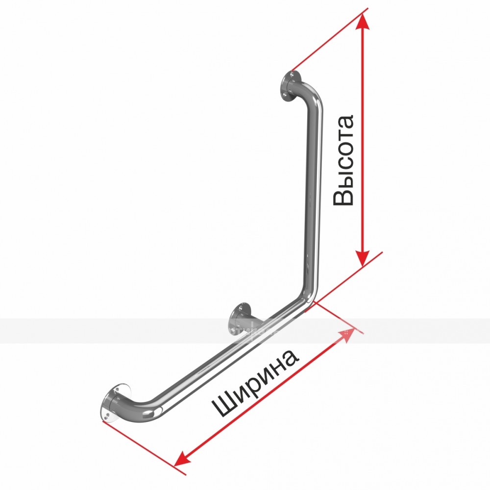 Поручень правый опорный AISI 304. Поручень г образный. Поручень пристенный для инвалидов. Кронштейн г-образный.